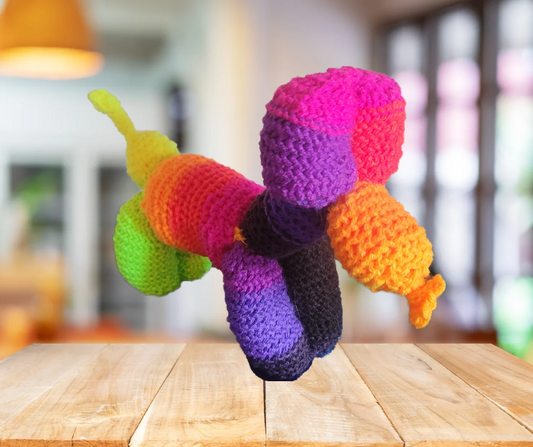 Crochet Rainbow Balloon Dog